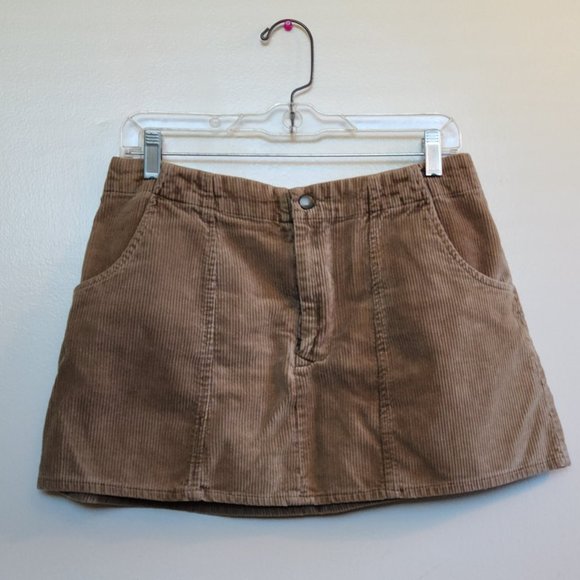 Free People Mini Skirt Corduroy Tan Medium - Picture 6 of 8
